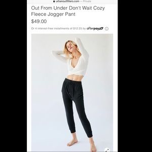 URBAN OUTFITTERS FLEECE JOGGER PANTS SZ M